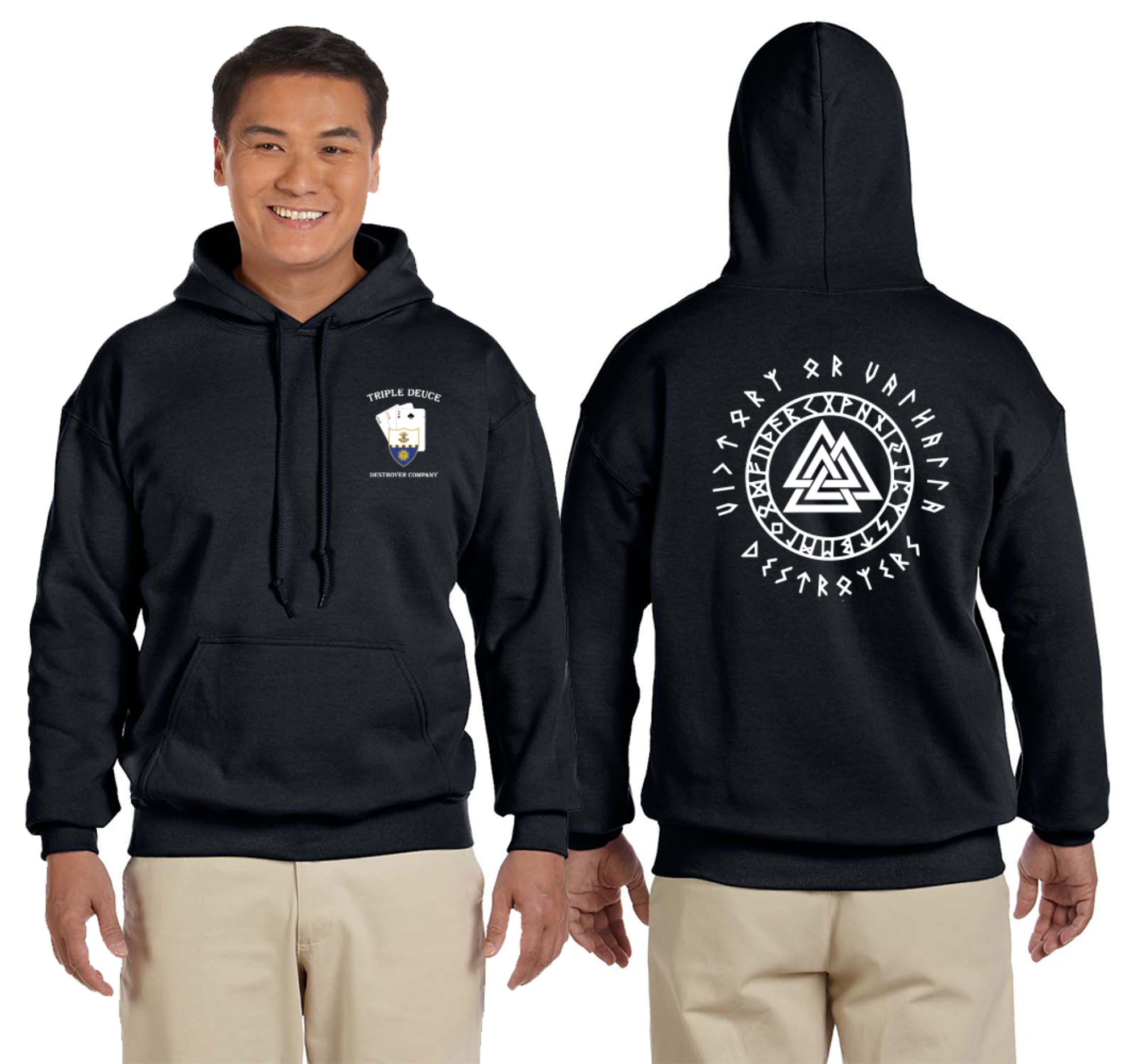 Delta Company Triple Deuce Store - triple deuce victory or valhalla hoodie
